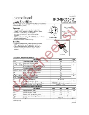IRG4BC30FD1 datasheet  